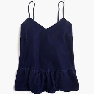 J. Crew Velvet Cami Top 12T